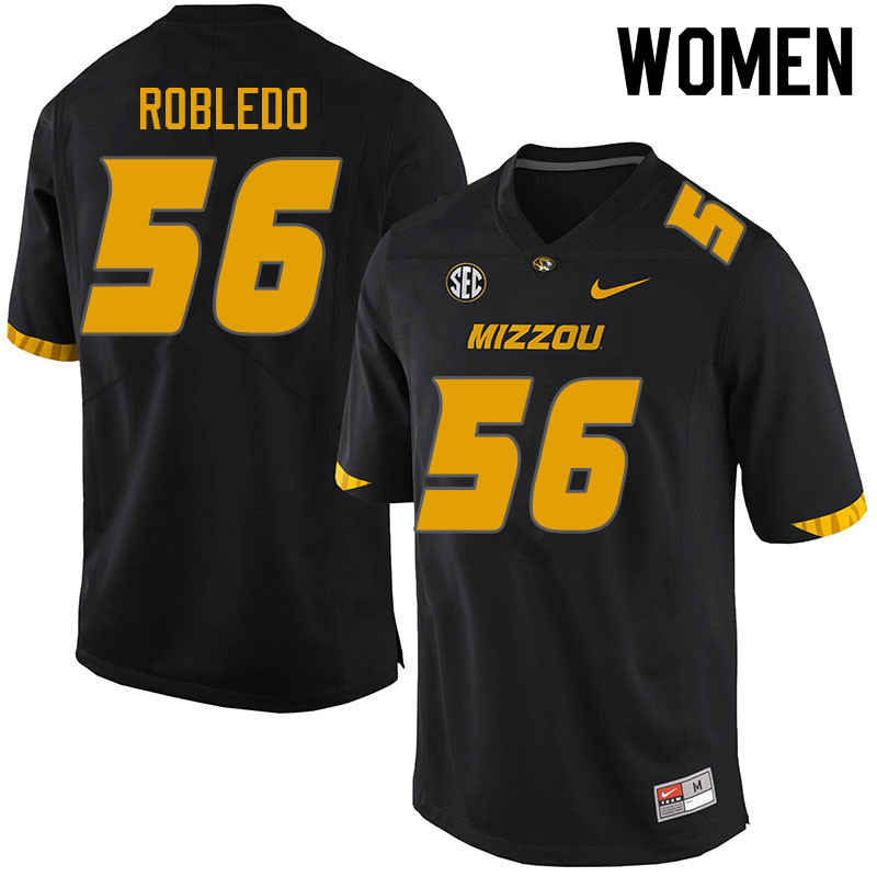 Women #56 Daniel Robledo Missouri Tigers College Football Jerseys Sale-Black